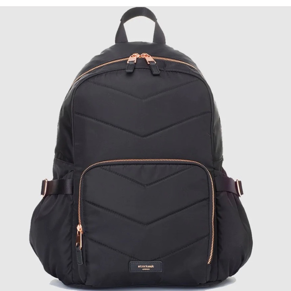Damaged- Storksak hero quilt black nylon baby bag